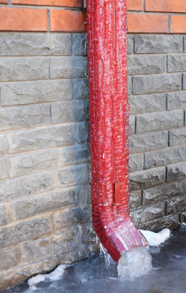 Frozen downspout and leaky basement union county nj