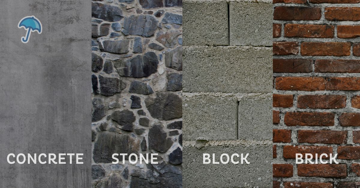 blue-umbrella-wall-types Types of Basement Walls Concrete, Stone, Block, Brick